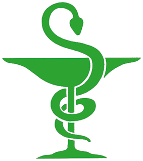 Le Caduce reprsente  la coupe d'Hygie (fille d'Asclpios et desse de la sant), dans laquelle le serpent crache son venin servant  la prparation de mdicaments